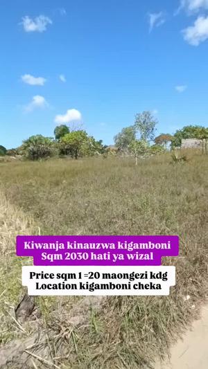 Kiwanja (Residential/Commercial) kinauzwa Kigamboni Cheka, Dar Es Salaam (2030 sqm) Kiwanja (Residential/Commercial) kinauzwa Kigamboni Cheka, Dar Es Salaam (2030 sqm)