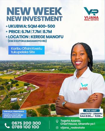 Plots for sale in Kerege Manofu, Pwani sqm 400 Plots for sale in Kerege Manofu, Pwani sqm 400