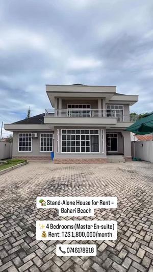 Nyumba ya vyumba vinne inapangishwa Bahari Beach, Dar Es Salaam