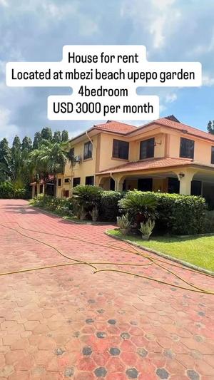 Nyumba ya vyumba vinne inapangishwa Mbezi Beach Upepo Garden, Dar Es Salaam