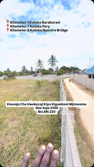 Beach Plot kinauzwa Mjimwema, Dar Es Salaam (2500 sqm) Beach Plot kinauzwa Mjimwema, Dar Es Salaam (2500 sqm)