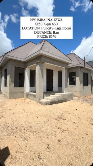 Nyumba ya vyumba vinne inauzwa Mikwambe, Fuoni City, Dar Es Salaam (450 sqm)