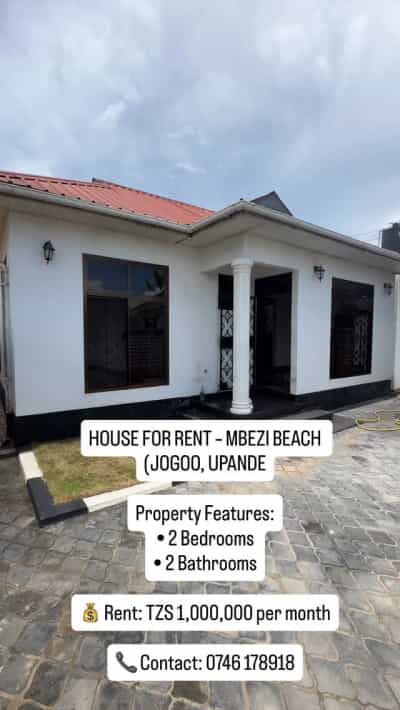 Nyumba ya vyumba viwili inapangishwa Mbezi Beach Jogoo, Dar Es Salaam
