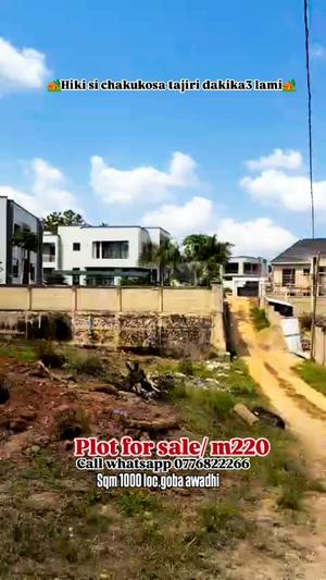 Kiwanja kinauzwa Goba Awadhi, Dar Es Salaam sqm 1000 Kiwanja kinauzwa Goba Awadhi, Dar Es Salaam sqm 1000