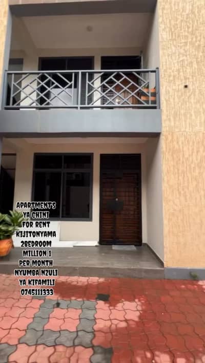 Nyumba/Apartment ya vyumba viwili inapangishwa Kijitonyama, Dar Es Salaam