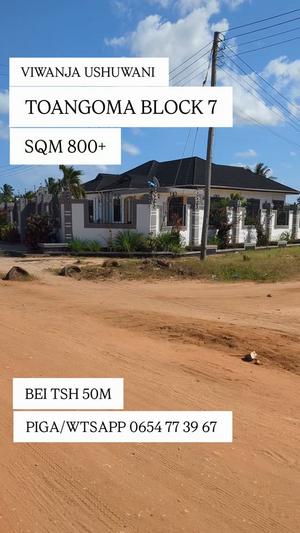 Residential Plot for Sale in Toangoma Block 7, Dar Es Salaam (800 sqm)