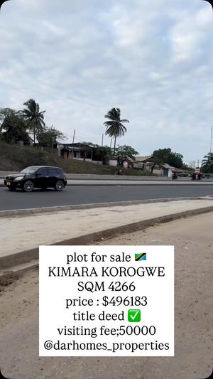 Plot for sale in Kimara Korogwe, Dar Es Salaam sqm 4266 Plot for sale in Kimara Korogwe, Dar Es Salaam sqm 4266