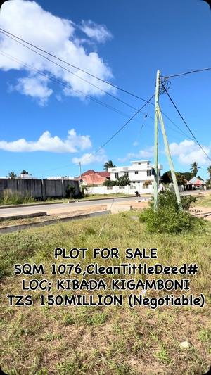 Plot for sale in Kibada Kigamboni, Dar Es Salaam sqm 1076 Plot for sale in Kibada Kigamboni, Dar Es Salaam sqm 1076