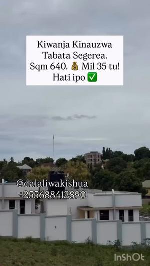 Plot for sale in Tabata Segerea Mwisho, Dar Es Salaam sqm 640