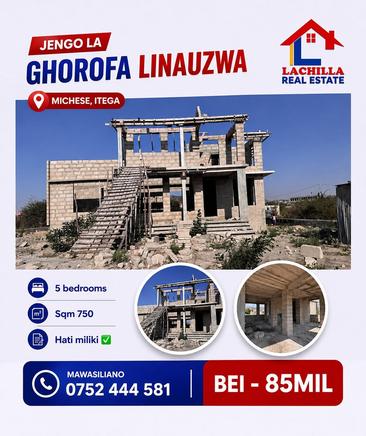 Nyumba ya vyumba vitano inauzwa Michese, Itega, Dodoma Nyumba ya vyumba vitano inauzwa Michese, Itega, Dodoma
