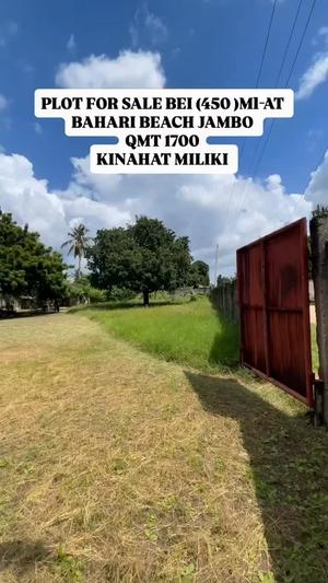 Plot for sale in Bahari Beach, Dar Es Salaam sqm 1700