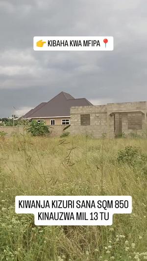 Kiwanja kinauzwa Kibaha Kwa Mfipa, Pwani sqm 850 Kiwanja kinauzwa Kibaha Kwa Mfipa, Pwani sqm 850