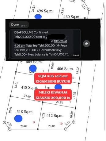 Residential Plots for Sale in Kigamboni Buyuni, Dar Es Salaam