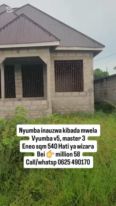 Nyumba ya vyumba vitano inauzwa Kigamboni Kibada Mwela, Dar Es Salaam (540 sqm)