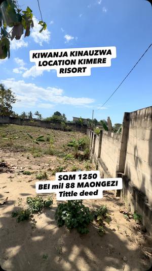 Kiwanja kinauzwa Mapinga, Pwani sqm 1250 Kiwanja kinauzwa Mapinga, Pwani sqm 1250