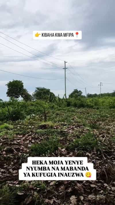 Shamba linauzwa Kibaha kwa Mfipa, Pwani (1 acre)