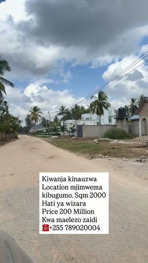 Kiwanja kinauzwa Kibugumo, Dar Es Salaam (2000 sqm) Kiwanja kinauzwa Kibugumo, Dar Es Salaam (2000 sqm)