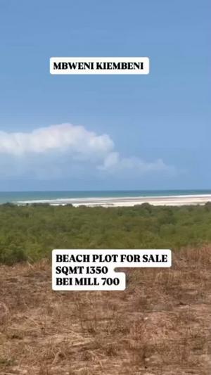Beach Plot kinauzwa Mbweni Kiembeni, Dar Es Salaam (1250 sqm) Beach Plot kinauzwa Mbweni Kiembeni, Dar Es Salaam (1250 sqm)