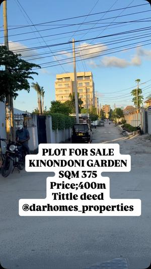 Plot for sale in Kinondoni Garden, Dar Es Salaam sqm 375