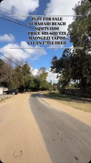Plot for sale in Bahari Beach, Dar Es Salaam sqm 1500