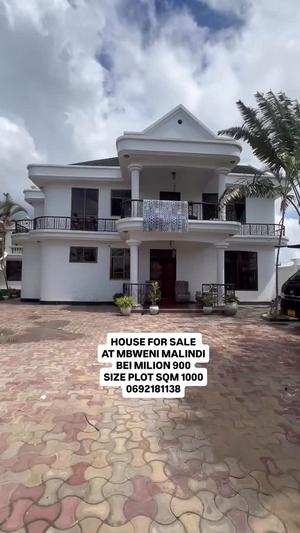 Nyumba inauzwa Mbweni Malindi, Dar Es Salaam (1000 sqm)