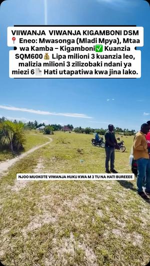Viwanja vinauzwa Mwasonga, Dar Es Salaam (600 sqm)