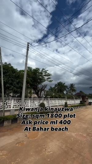 Plot for sale in Bahar Beach, Dar Es Salaam sqm 1800
