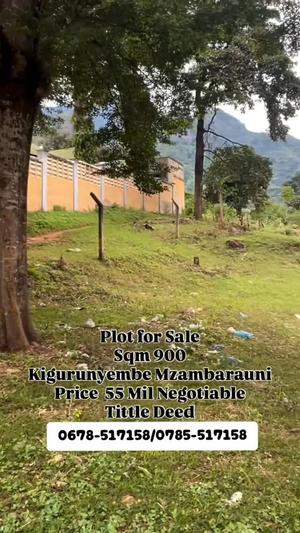 Plot for sale in Kigurunyembe, Mizambarauni, Morogoro sqm 900