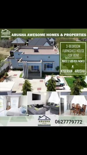 Nyumba (Furnished) ya vyumba vinne inapangishwa Moshono Malaika, Arusha (700 sqm)