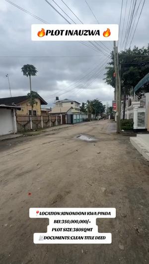 Kiwanja kinauzwa Kinondoni Kwa Pinda, Dar Es Salaam sqm 380 Kiwanja kinauzwa Kinondoni Kwa Pinda, Dar Es Salaam sqm 380