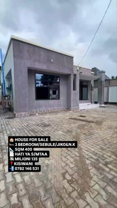 Nyumba ya vyumba vitatu inauzwa Kigamboni – Kisiwani, Dar Es Salaam (400 sqm)