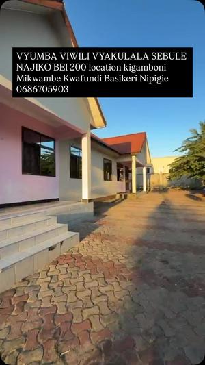 Nyumba ya vyumba viwili inapangishwa Kigamboni Mikwambe Kwafundi Basikeri, Dar Es Salaam