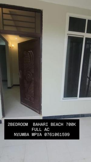 Nyumba ya vyumba viwili inapangishwa Bahari Beach, Dar Es Salaam