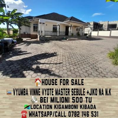 Nyumba ya vyumba vinne inauzwa Kigamboni Kibada, Dar Es Salaam (1250 sqm)