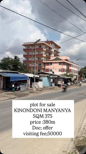 Plot for sale in Kinondoni Manyanya, Dar Es Salaam sqm 375