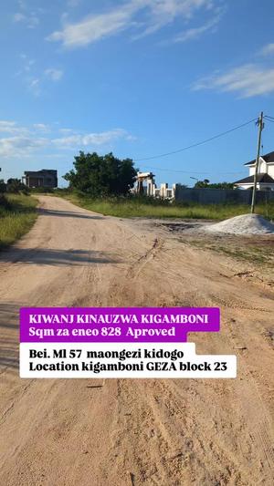 Kiwanja kinauzwa Kigamboni Geza, Dar Es Salaam sqm 828 Kiwanja kinauzwa Kigamboni Geza, Dar Es Salaam sqm 828