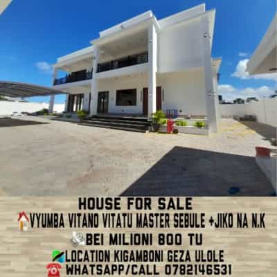 Nyumba ya vyumba vitano inauzwa Kigamboni – Geza Ulole, Dar Es Salaam (800 sqm)