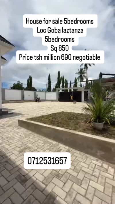 Nyumba ya vyumba vitano inauzwa Goba Lastanza, Dar Es Salaam (850 sqm)