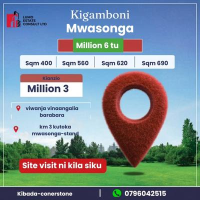 Plots for sale in Mwasonga, Dar Es Salaam sqm 400