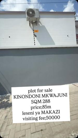 Residential Plot for Sale in Kinondoni Mkwajuni, Dar Es Salaam (288 sqm)