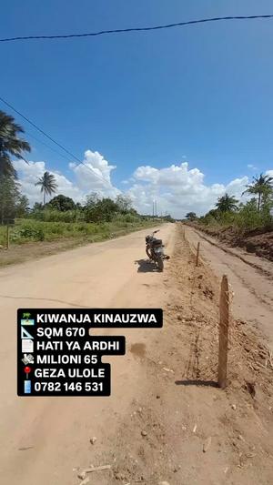 Plot for sale in Kigamboni Geza Ulole, Dar Es Salaam sqm 670 Plot for sale in Kigamboni Geza Ulole, Dar Es Salaam sqm 670