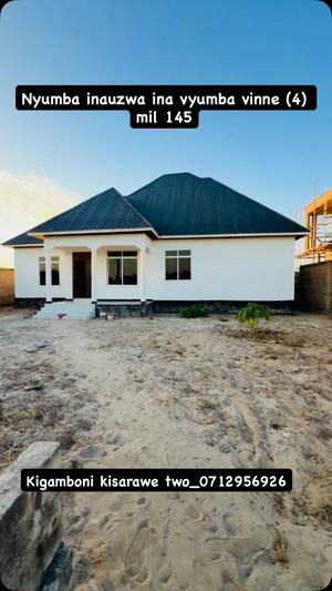 Nyumba ya vyumba vinne inauzwa Kisarawe 2 Kigamboni, Dar Es Salaam (800 sqm)