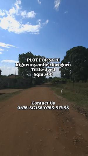 Kiwanja kinauzwa Kigurunyembe, Morogoro sqm 500 Kiwanja kinauzwa Kigurunyembe, Morogoro sqm 500