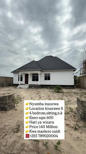 Nyumba ya vyumba vinne inauzwa Kibada Kisarawe II, Dar Es Salaam (600 sqm) Nyumba ya vyumba vinne inauzwa Kibada Kisarawe II, Dar Es Salaam (600 sqm)