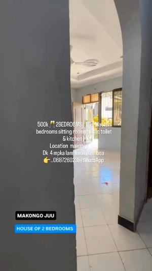 Nyumba ya vyumba viwili inapangishwa Makongo Juu Ccm, Dar Es Salaam