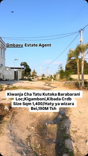 Residential Plot for Sale in Kigamboni Kibada, Dar Es Salaam (1200 sqm) Residential Plot for Sale in Kigamboni Kibada, Dar Es Salaam (1200 sqm)