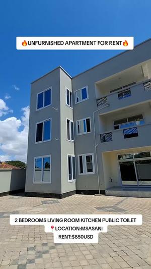 Apartment ya vyumba viwili inapangishwa Msasani, Dar Es Salaam
