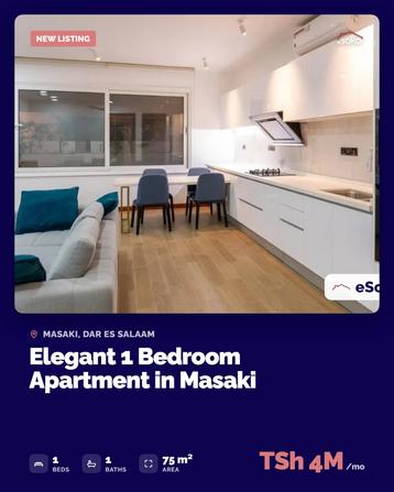 1 Bedroom Apartment for Rent in Masaki, Dar Es Salaam (75 sqm) 1 Bedroom Apartment for Rent in Masaki, Dar Es Salaam (75 sqm)