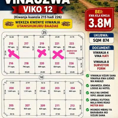 Residential Plots for Sale in Nala Chihoni, Dodoma (771 sqm) Residential Plots for Sale in Nala Chihoni, Dodoma (771 sqm)