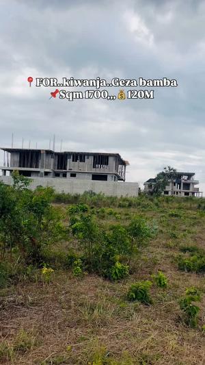 Residential Plot for Sale in Kigamboni Geza Ulole Bamba, Dar Es Salaam (1700 sqm)